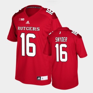 Men's Rutgers Scarlet Knights Replica Scarlet Cole Snyder #16 Football Jersey 830340-205