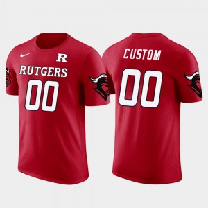 Men's Rutgers Scarlet Knights Future Stars Red Custom #00 Cotton Football T-Shirt 743754-981