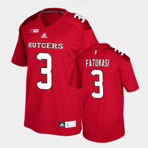 Men's Rutgers Scarlet Knights Replica Scarlet Olakunle Fatukasi #3 Football Jersey 514636-257