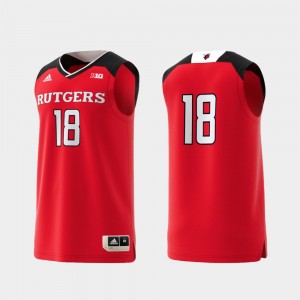 Men's Rutgers Scarlet Knights Basketball Swingman Scarlet #18 College Replica Jersey 443634-569
