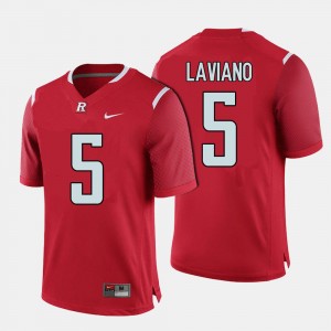 Men's Rutgers Scarlet Knights College Football Red Chris Laviano #5 Jersey 337343-641