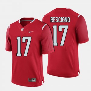 Men's Rutgers Scarlet Knights College Football Red Giovanni Rescigno #17 Jersey 678329-897