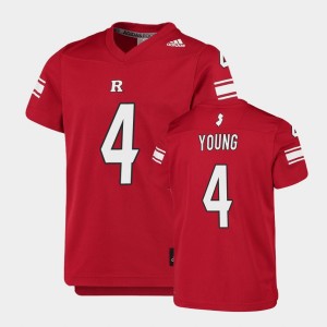 Youth Rutgers Scarlet Knights Replica Scarlet Aaron Young #4 College Football Jersey 901068-104
