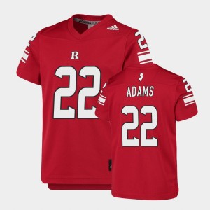 Youth Rutgers Scarlet Knights Replica Scarlet Kay'Ron Adams #22 College Football Jersey 537244-986
