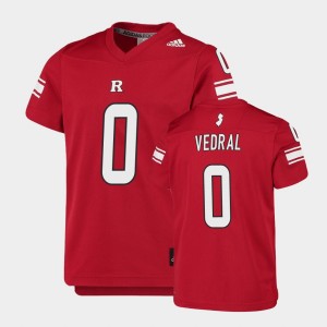 Youth Rutgers Scarlet Knights Replica Scarlet Noah Vedral #0 College Football Jersey 657353-885