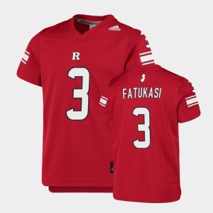 Youth Rutgers Scarlet Knights Replica Scarlet Olakunle Fatukasi #3 College Football Jersey 570746-822